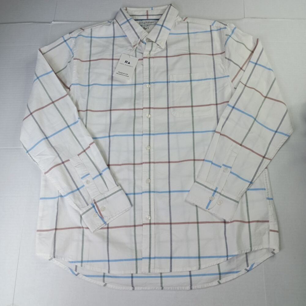 Free Assembly Men's Cream LS‎ Oxford Shirt Size XL XLarge
